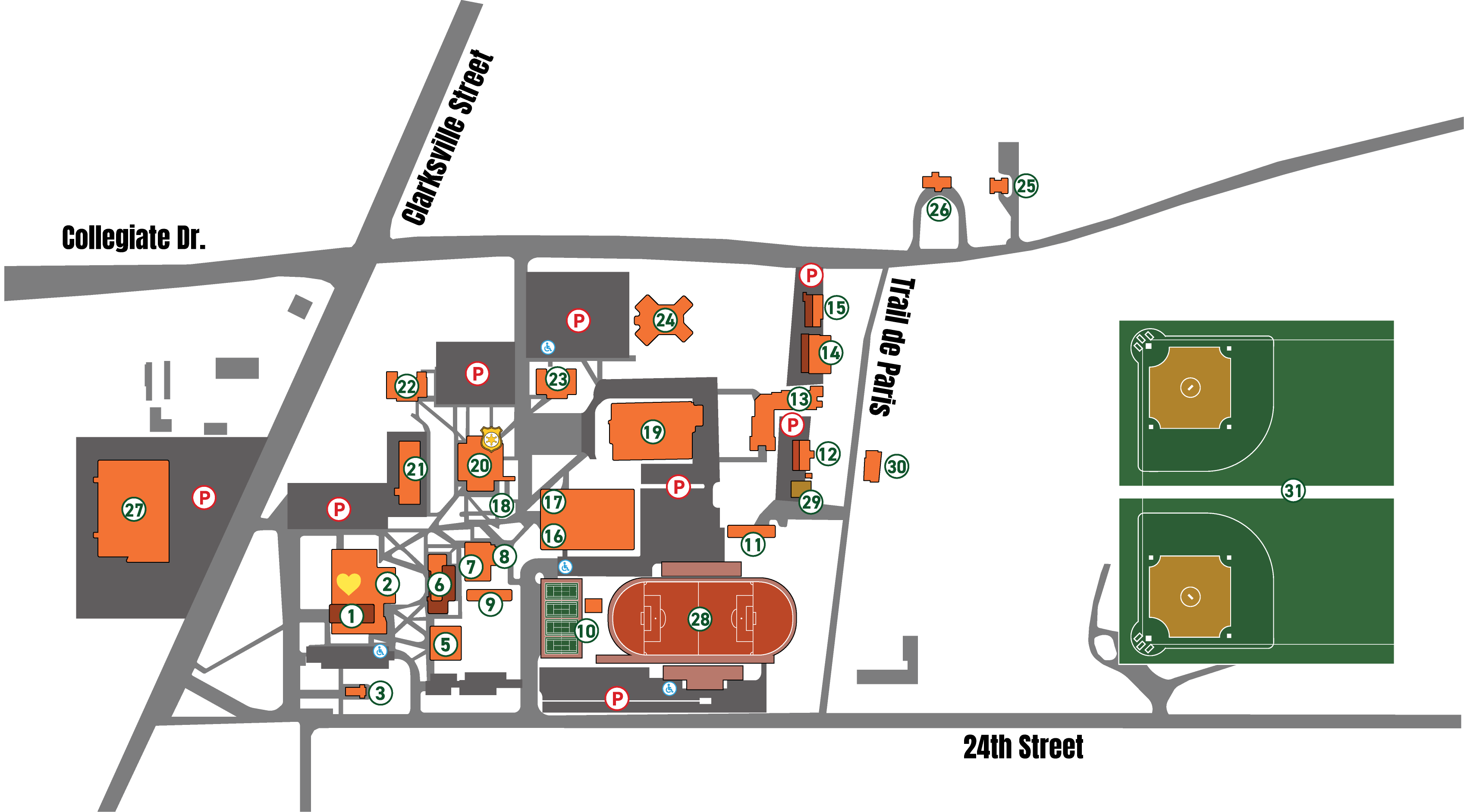 PJC Campus Map layout