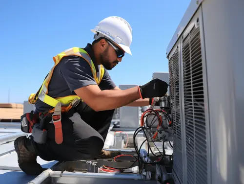 person working on a AC unit