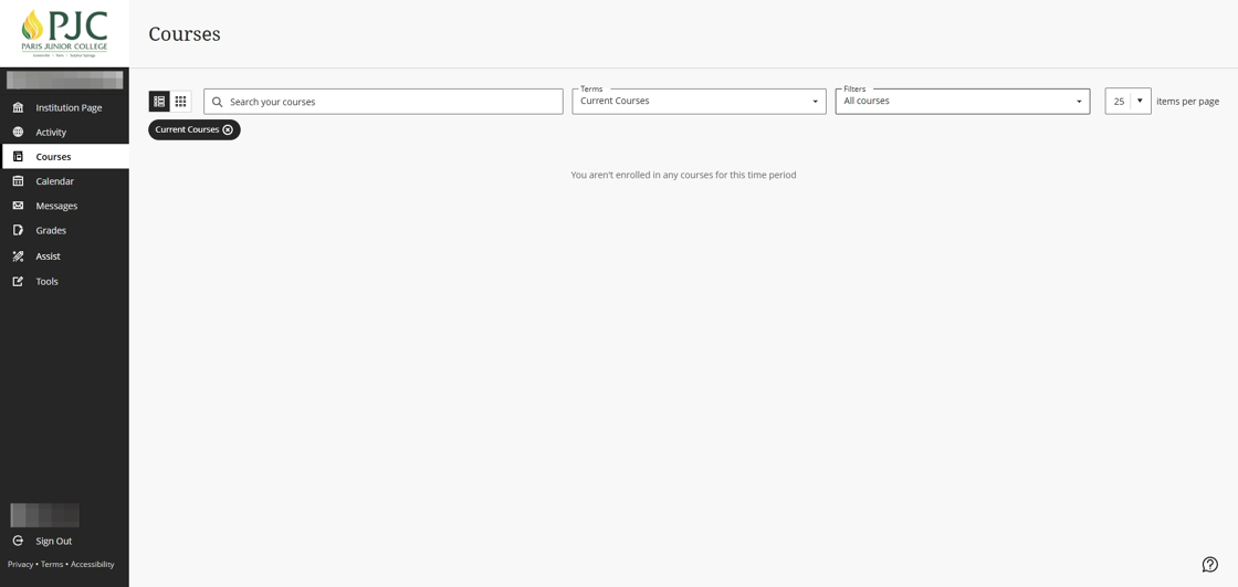 Image of Blackboard home page